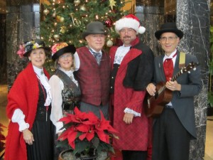 The Austin Carolers at a company Christmas party.